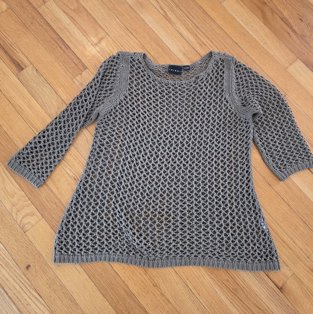 Tribal Crochet Long Sleeve Sweater